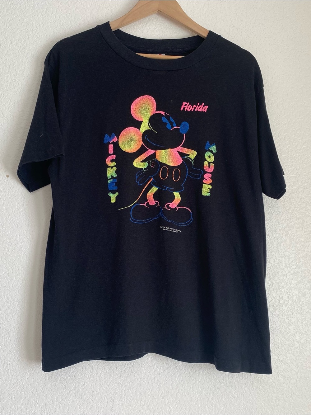Vintage Walt DIsney Co. Florida Mickey Mouse Neon single stitch t-shirt, XL